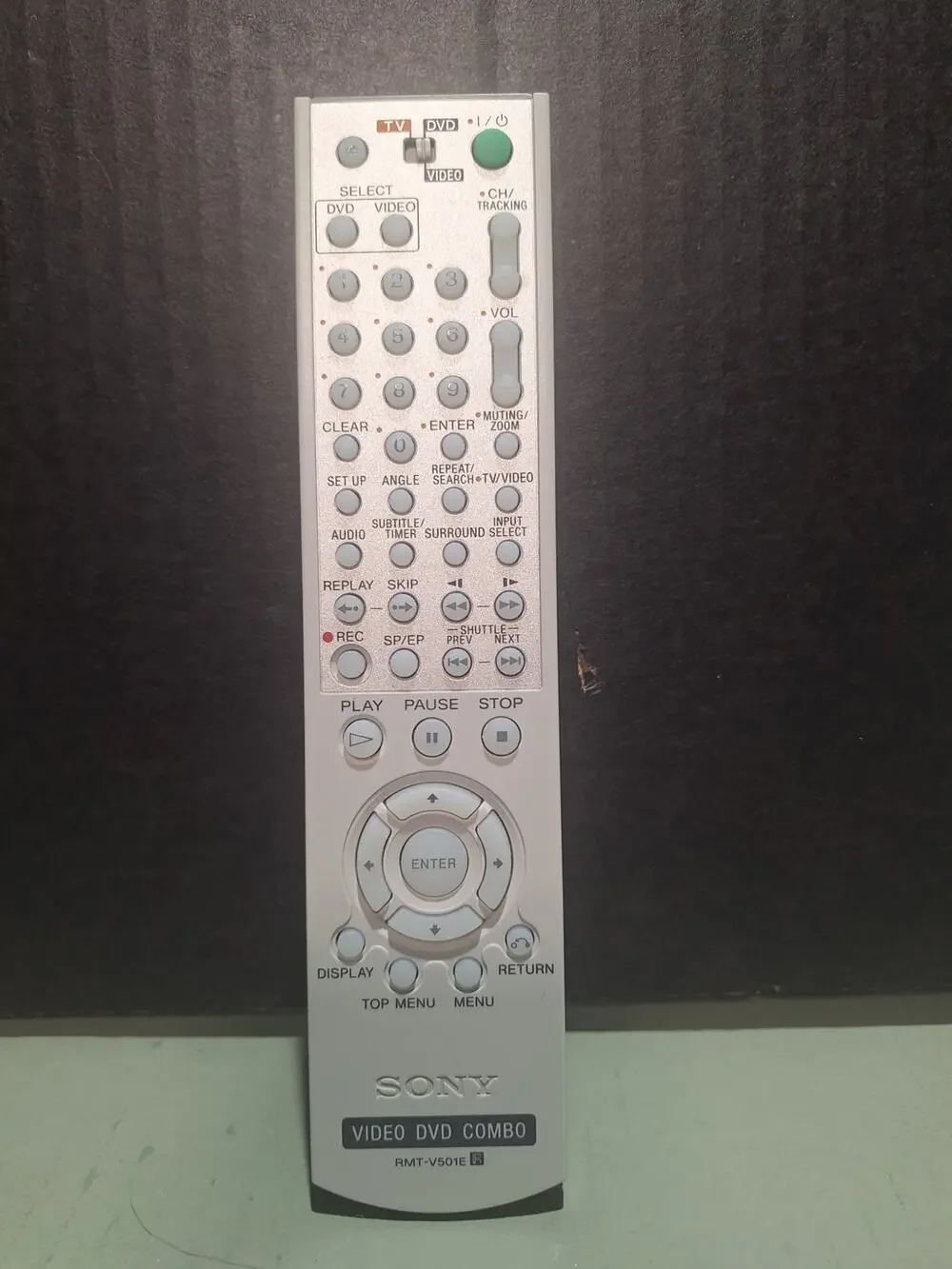 Sony RMT-V501E Video DVD Combo Remote Control Silver OEM Clean Tested- MINT